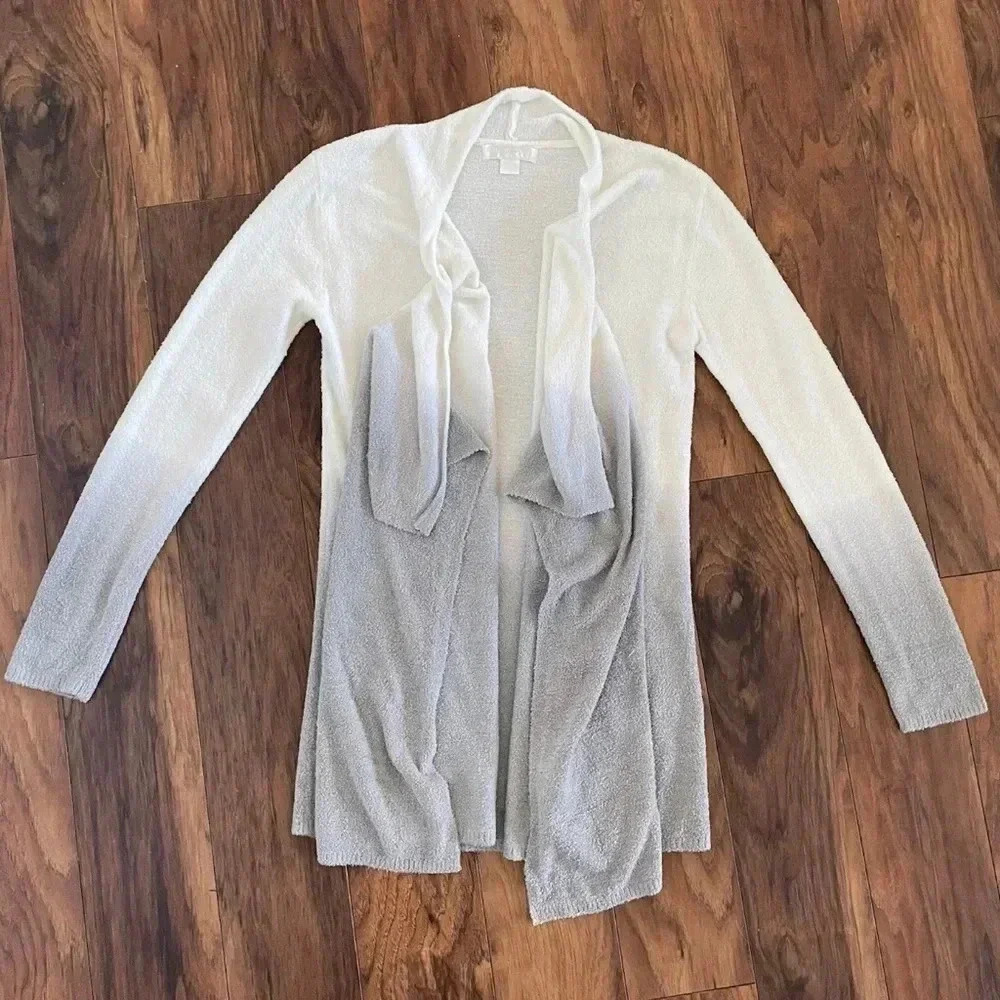 barefoot dreams fuzzy soft drape cardigan sweater ombre size Small